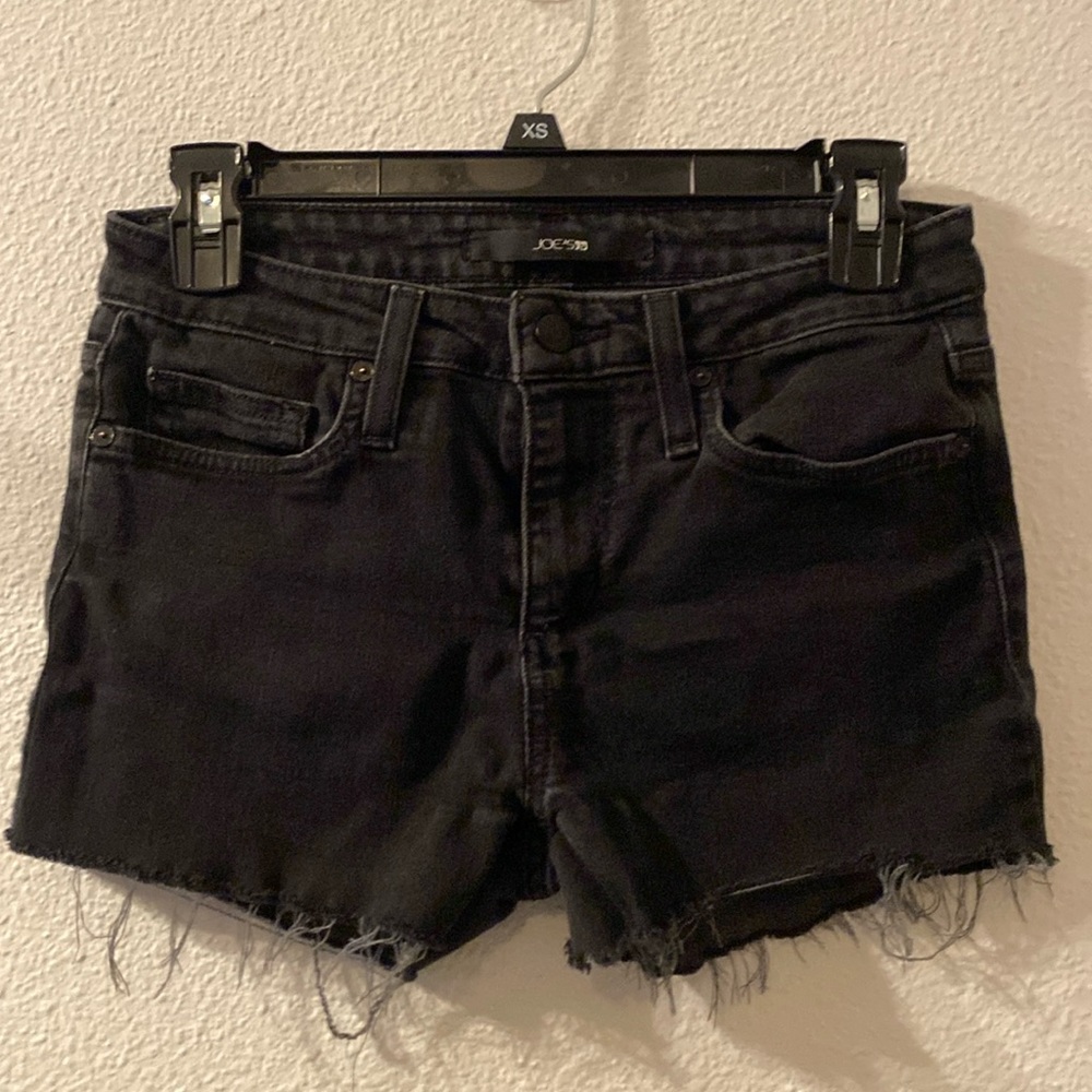 Joes raw hem black shorts size 27